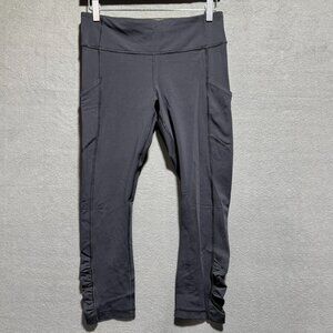 Lululemon Leggings Women Yoga Mid Rise Workout Side Pockets Pants Black Size 8